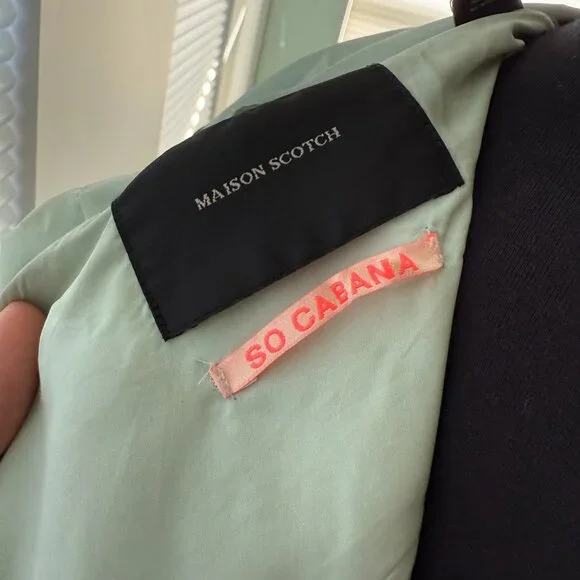 Maison Scotch “So Cabana” Leopard Mesh Rain Jacket – Size M - Picture 5 of 6